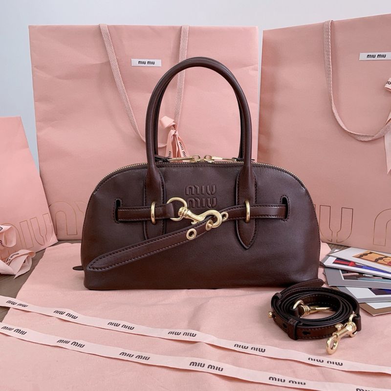 Miu miu Aventure nappa leather top-handle bag-Briarwood