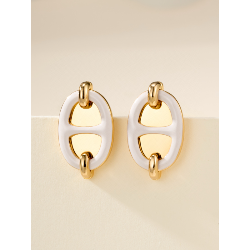 Hermes Mini Mailon Earrings-Crème