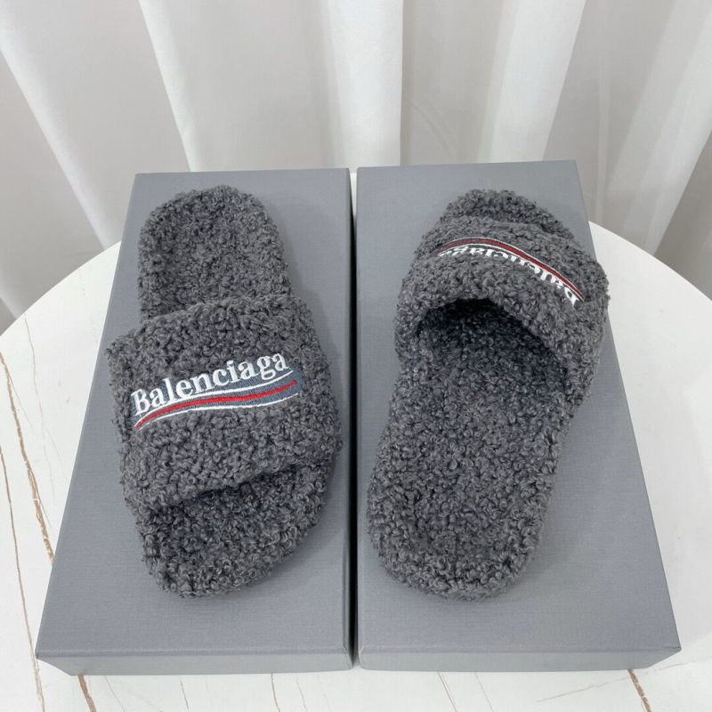 Balenciaga Shearling Slippers