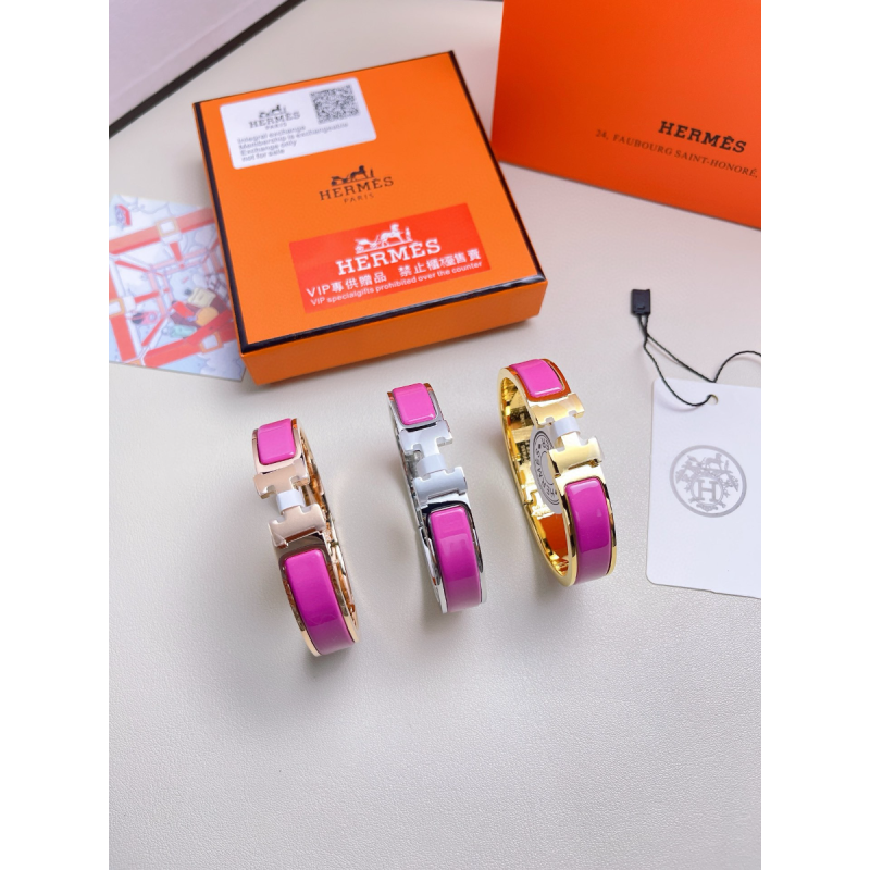 Hermes Clic H Bangle-Rose purple