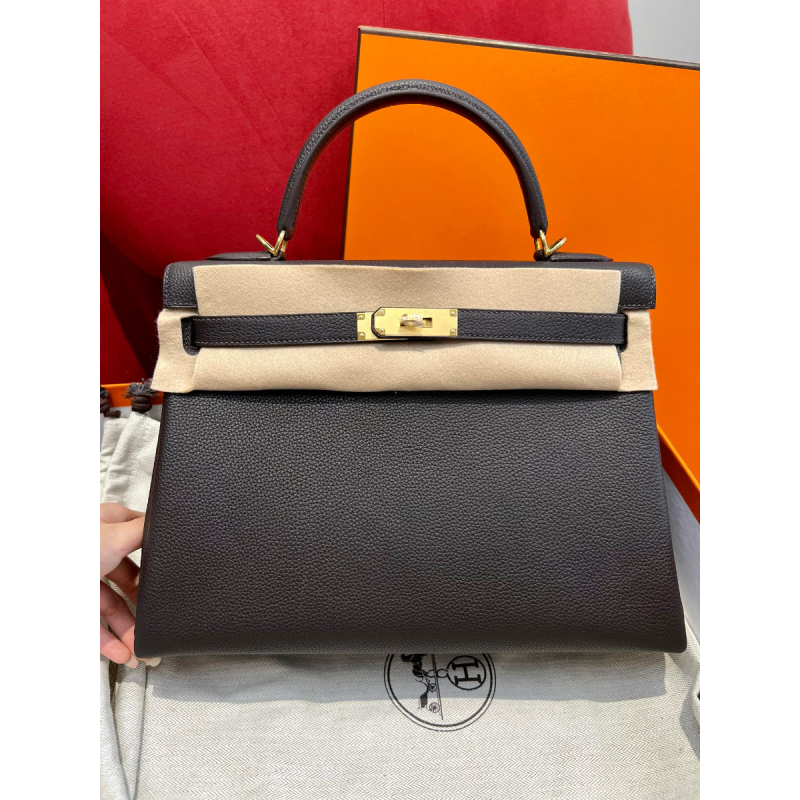 Hermes Kelly 32cm in Togo leather-Black